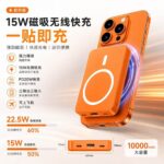 [3C Certified / Airline-Approved] 20,000mAh High-Capacity Magnetic Power Bank with Built-in Cable & Fast Charging (Doubles as Car Charger) cartacs.com