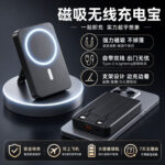 [3C Certified / Airline-Approved] 20,000mAh High-Capacity Magnetic Power Bank with Built-in Cable & Fast Charging (Doubles as Car Charger) cartacs.com