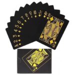 Black and Gold Waterproof PVC Playing Cards – Creative, Washable, Wide-Format Deck (Suitable for Texas Hold'em & Cardistry) cartacs.com